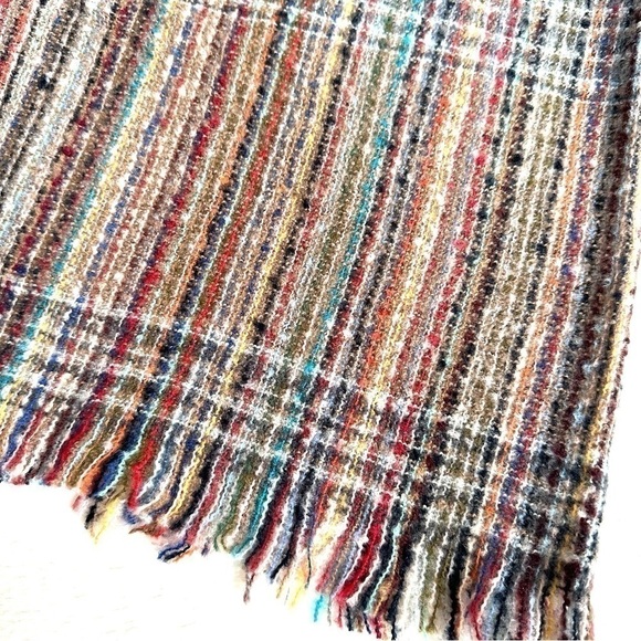 Luxury Cashmere Acrylic Plaid Knitted Triangle Scarf - Picture 3 of 3